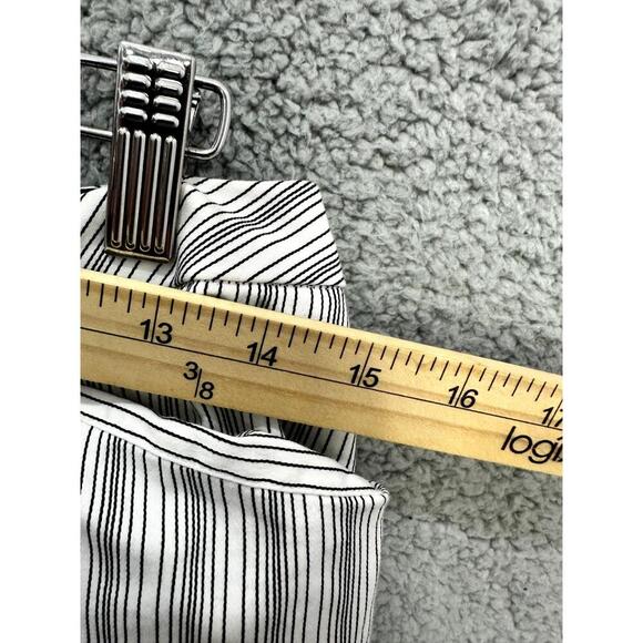 i.e. Pants Womens 8 Gray White Pinstripe Straight Leg Y2K Minimalist Workwear - Picture 5 of 8